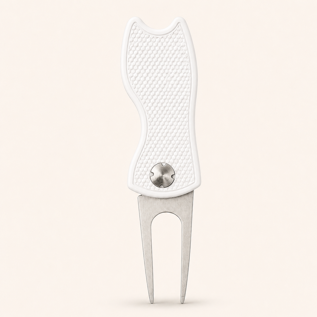 Built Birdie red green tool and ball marker product mockup on clean background